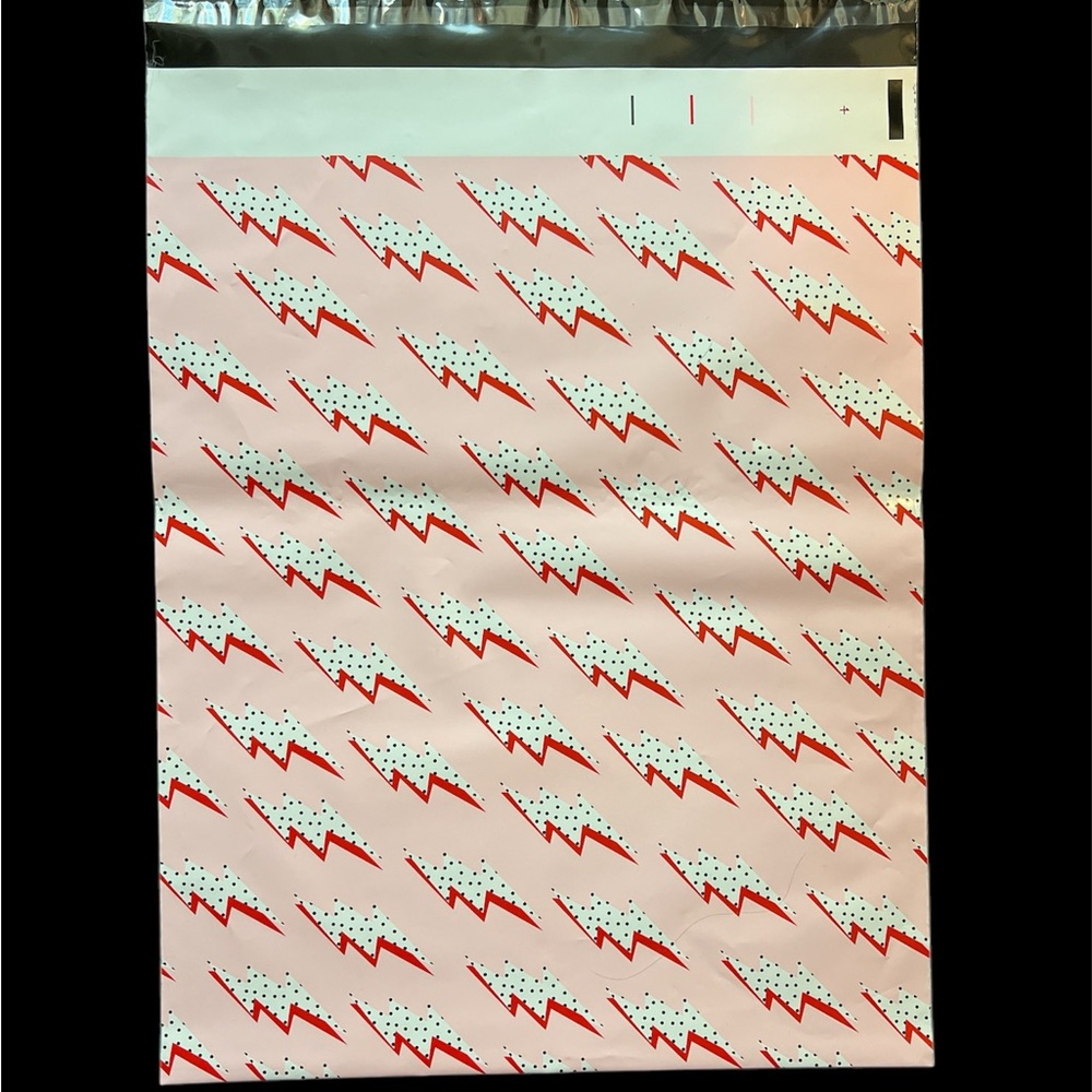 10”x13” Pink and Black Lightning ⚡️ Poly Mailers set of 10